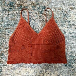 Rust Orange Lace Bralette Top